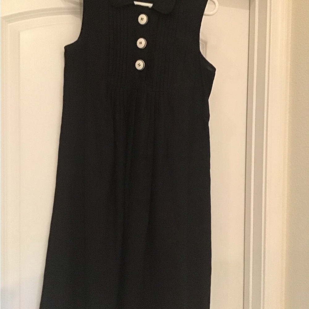 Casual black linen dress